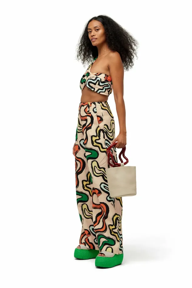 Simon Miller Tops Women Linen Lala Top Island Print Simon Miller Tops Women Linen Lala Top Island Print