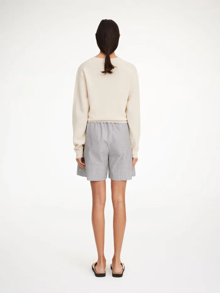 Siona Organic Cotton Shorts Navy Stripe Women By Malene Birger Shorts
