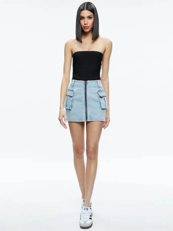 Skirts Women Alice Olivia RAHMI CARGO MINI SKIRT Rockstar Blue