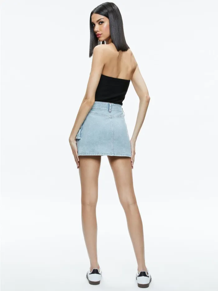Skirts Women Alice Olivia RAHMI CARGO MINI SKIRT Rockstar Blue