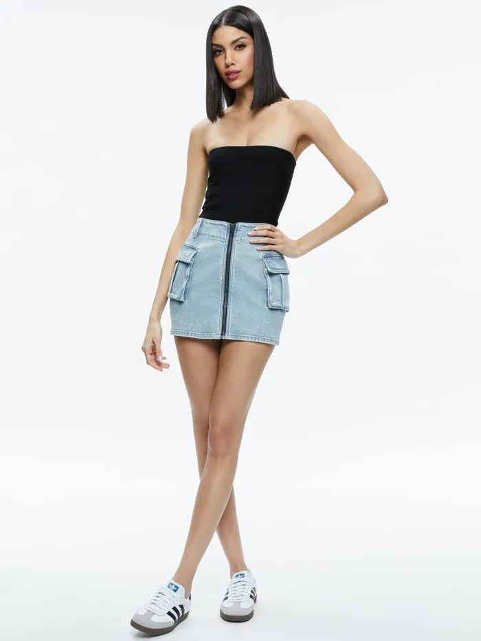 Skirts Women Alice Olivia RAHMI CARGO MINI SKIRT Rockstar Blue