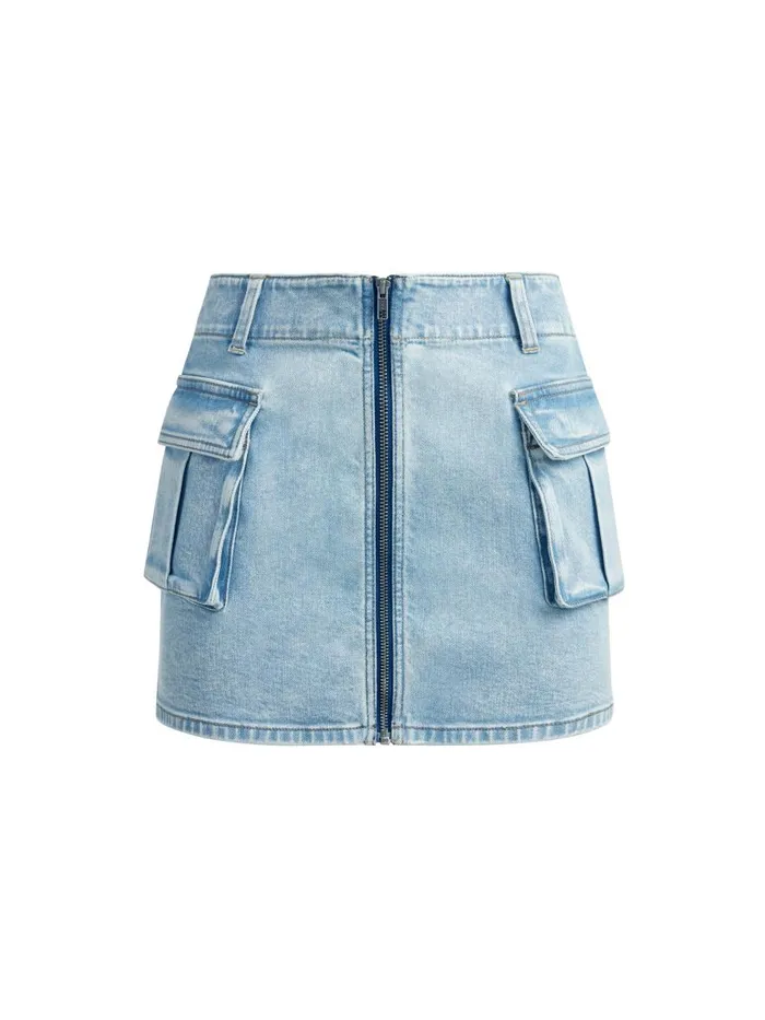 Skirts Women Alice Olivia RAHMI CARGO MINI SKIRT Rockstar Blue