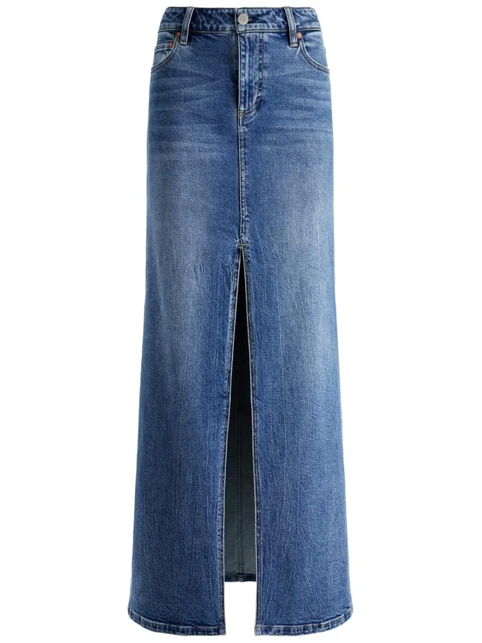 Skirts Women Alice Olivia RYE DENIM MAXI SKIRT Brooklyn Blue