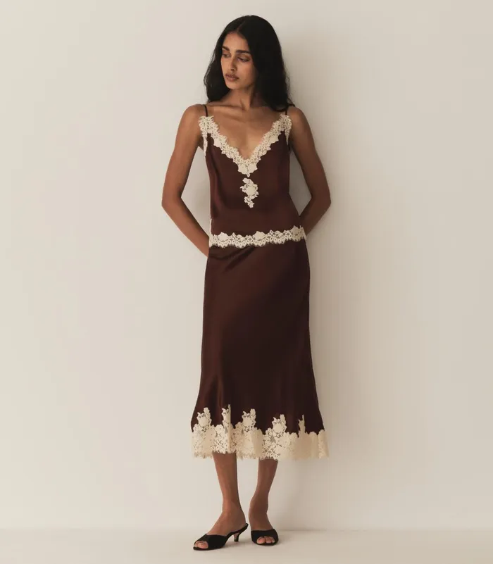Skirts Women DEN Elowen Skirt Cafe Skirts Women DEN Elowen Skirt Cafe