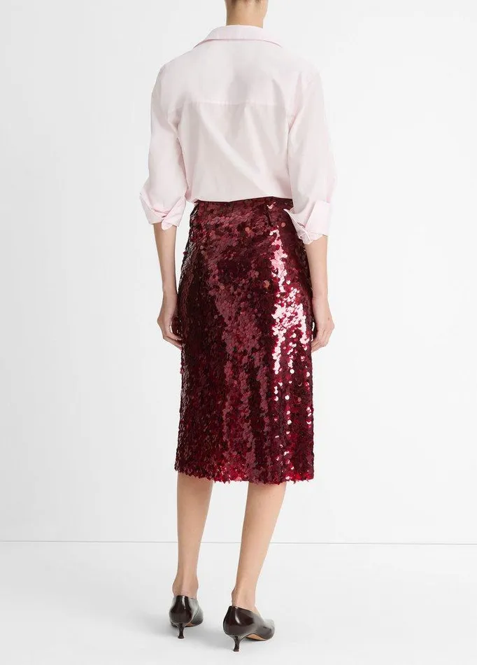 Skirts Women Vince Paillette Bias Skirt Ruby Ink Skirts Women Vince Paillette Bias Skirt Ruby Ink