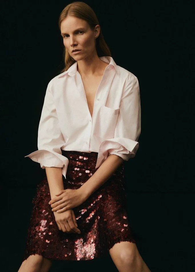 Skirts Women Vince Paillette Bias Skirt Ruby Ink Skirts Women Vince Paillette Bias Skirt Ruby Ink
