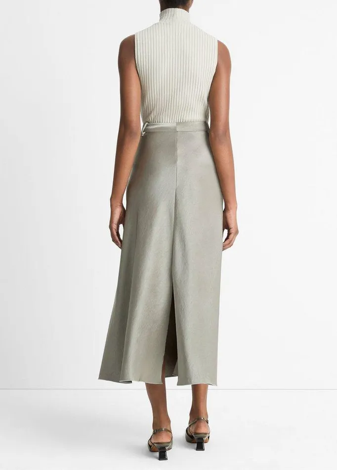 Skirts Women Vince Satin ALine Trouser Skirt Smoky Moss Skirts Women Vince Satin ALine Trouser Skirt Smoky Moss