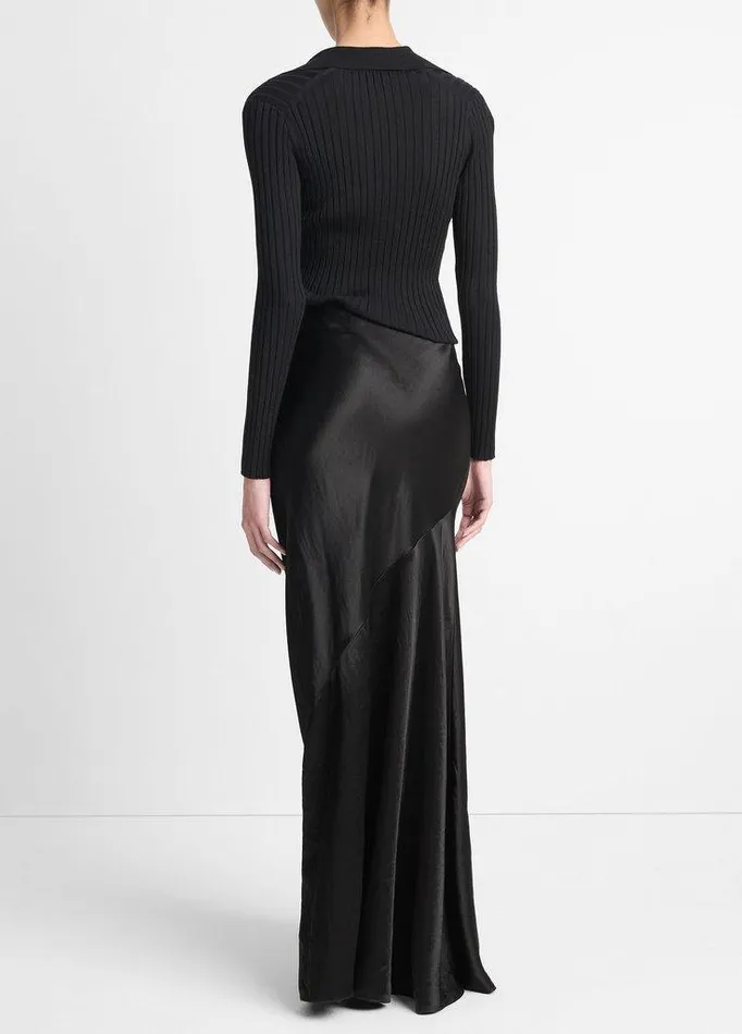 Skirts Women Vince Satin Maxi Skirt Black Skirts Women Vince Satin Maxi Skirt Black