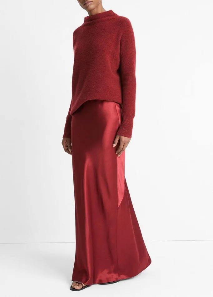 Skirts Women Vince Satin Maxi Skirt Ruby Ink Skirts Women Vince Satin Maxi Skirt Ruby Ink