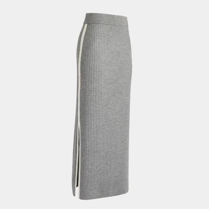 Skorts and Dresses Women GFORE HIGH WAISTED RIBBED MERINO WOOL BLEND MAXI SKIRT Heather Grey Skorts and Dresses Women GFORE HIGH WAISTED RIBBED MERINO WOOL BLEND MAXI SKIRT Heather Grey