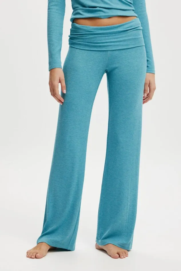 Sleep Recovery Roll Waist Pant Coastline Blue Marle Women Cotton On Pajamas Sleep Recovery Roll Waist Pant Coastline Blue Marle Women Cotton On Pajamas