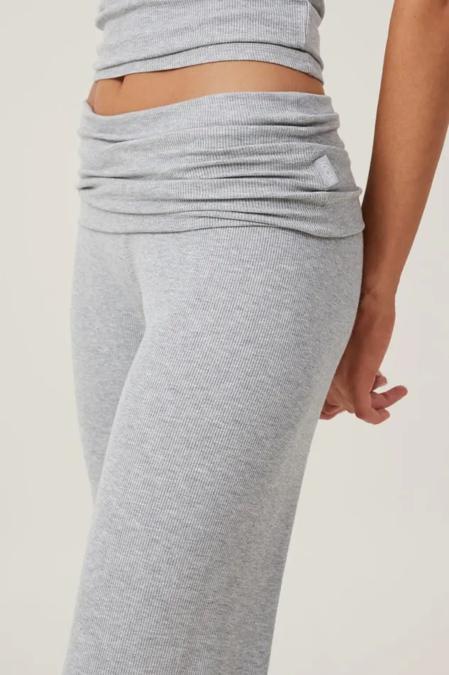 Sleep Recovery Roll Waist Pant Grey Marle Rib Women Cotton On Loungewear Sleep Recovery Roll Waist Pant Grey Marle Rib Women Cotton On Loungewear