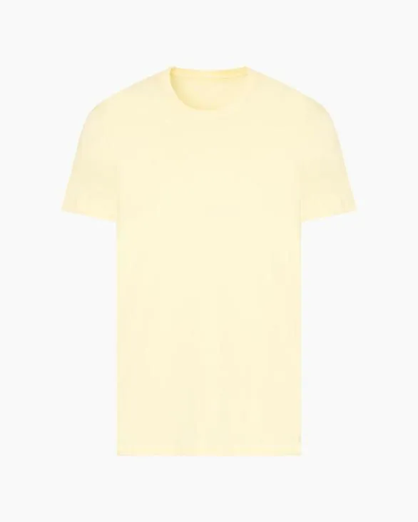Slim Fit Pima Cotton Tshirt Yellow Men Armani TShirts