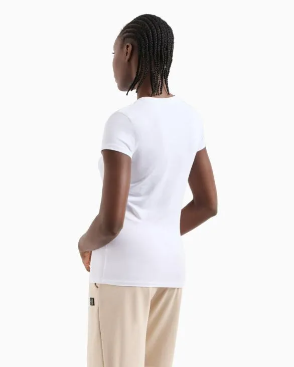 Slim Fit Tshirt In ASV Jersey White Women Armani TShirts Slim Fit Tshirt In ASV Jersey White Women Armani TShirts