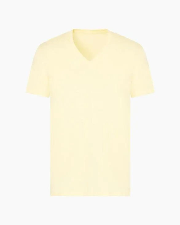 Slim Fit Tshirt In Pima Cotton Jersey Yellow Men Armani Pima TShirts