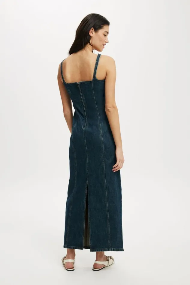Sloan Denim Maxi Dress Mistic Blue Women Cotton On Skirts