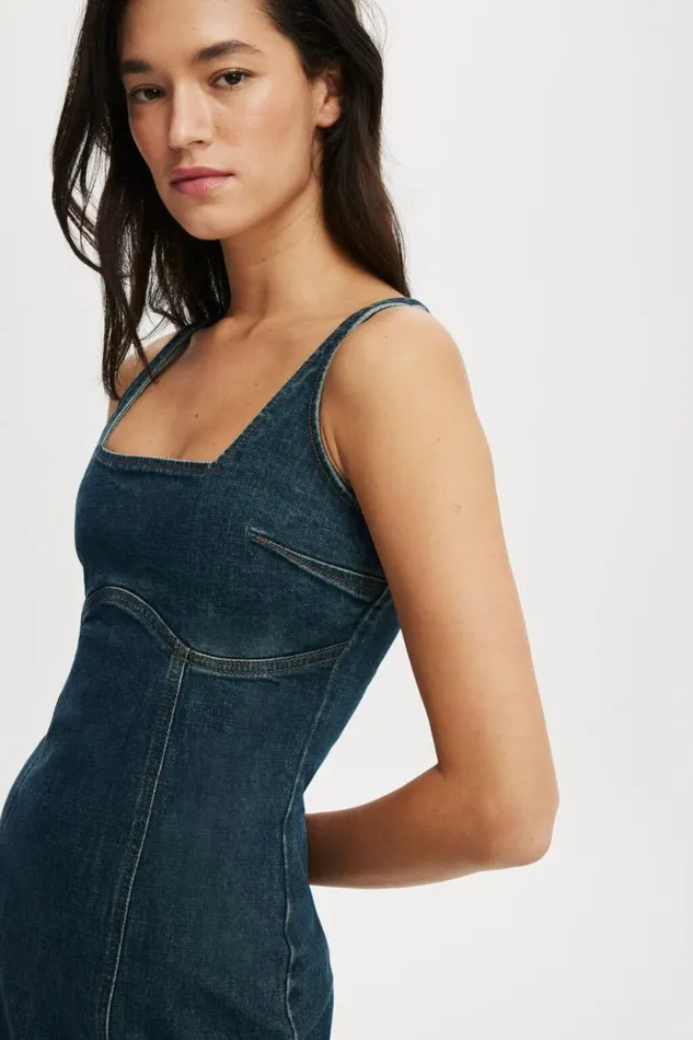 Sloan Denim Maxi Dress Mistic Blue Women Cotton On Skirts