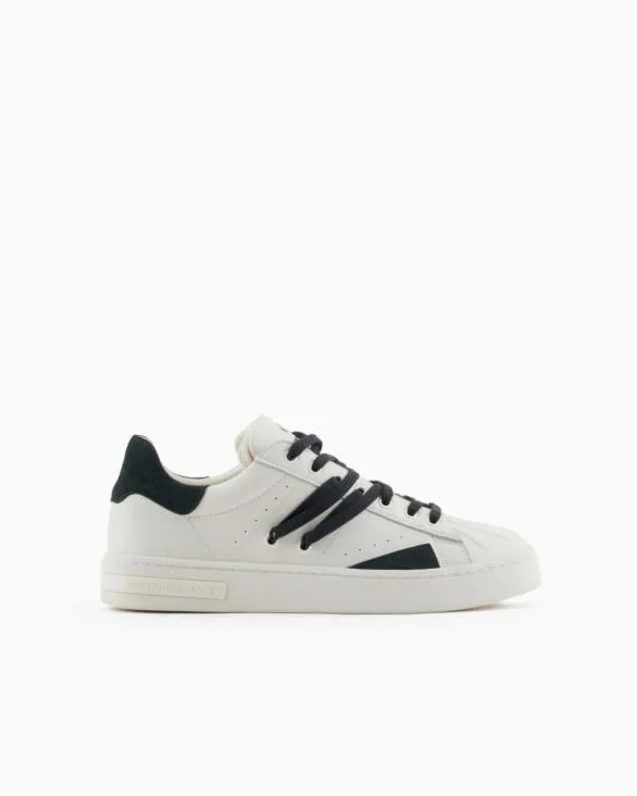 Sneakers In Ecoleather With Contrasting Laces Green Men Armani Sneakers