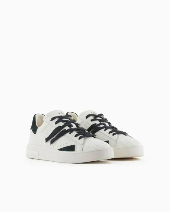 Sneakers In Ecoleather With Contrasting Laces Green Men Armani Sneakers Sneakers In Ecoleather With Contrasting Laces Green Men Armani Sneakers