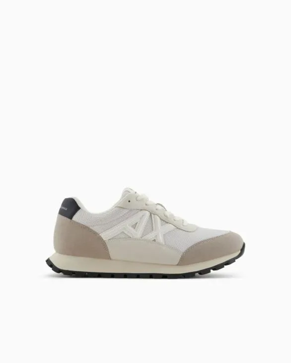 Sneakers In Ecosuede Mesh And Nylon Brown Men Armani Sneakers
