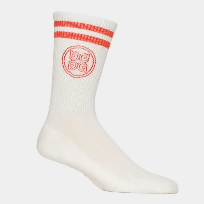 Socks Women GFORE STRIPED FORE PLAY CREW SOCKS Shocking Orange