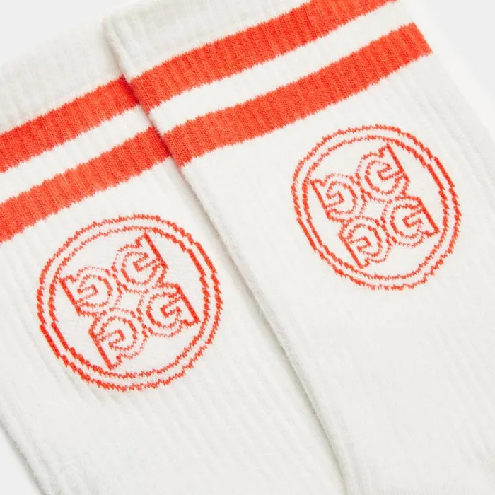 Socks Women GFORE STRIPED FORE PLAY CREW SOCKS Shocking Orange Socks Women GFORE STRIPED FORE PLAY CREW SOCKS Shocking Orange