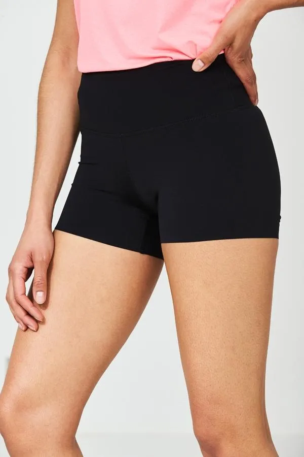 Sosandar Activewear Women Black High Waisted Super Stretch Activewear Shorts Black