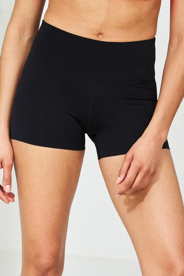 Sosandar Activewear Women Black High Waisted Super Stretch Activewear Shorts Black
