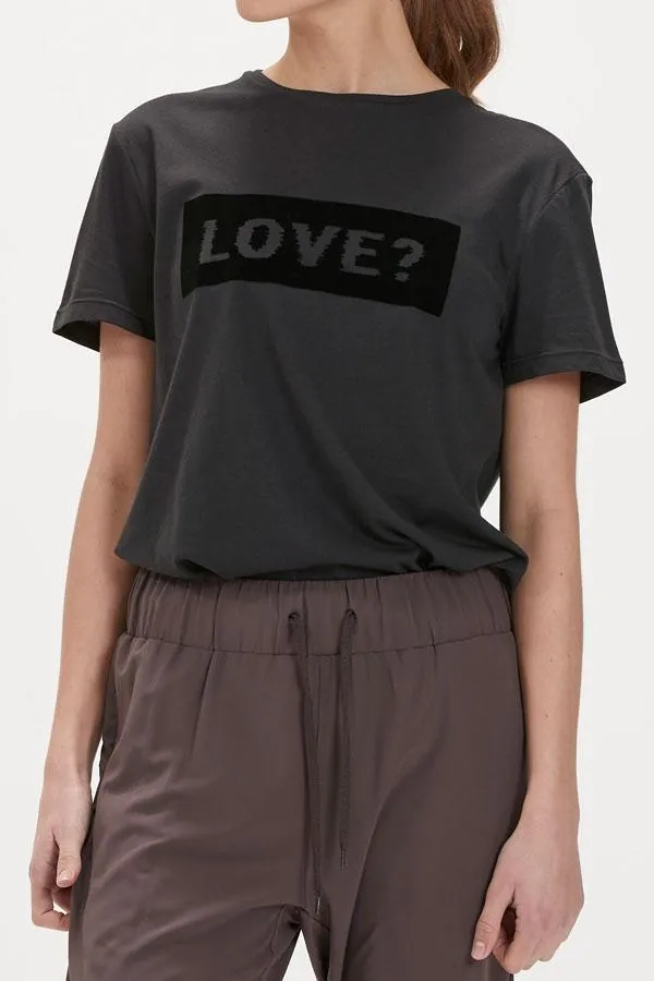 Sosandar Activewear Women Black LOVE Slogan Activewear T Shirt Black