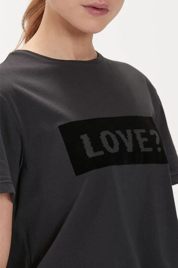 Sosandar Activewear Women Black LOVE Slogan Activewear T Shirt Black