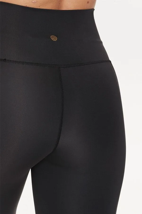 Sosandar Activewear Women Black Mesh Panel High Waisted Sleek Activewear Leggings Black