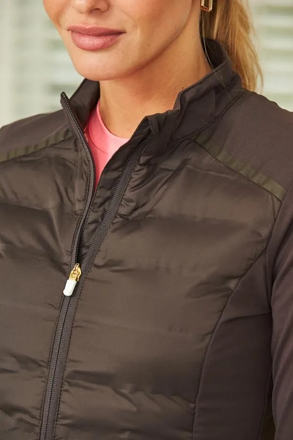 Sosandar Activewear Women Chocolate Brown Ultimate Hybrid Padded Jacket Chocolate Brown