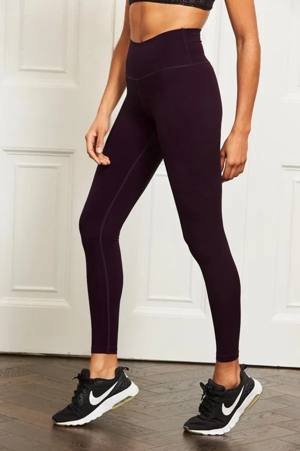 Sosandar Activewear Women Deep Plum High Waisted Perfect Body Sculpting Activewear Leggings