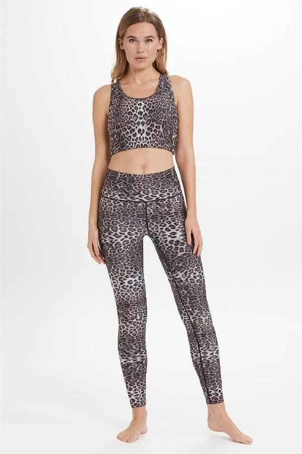 Sosandar Activewear Women India Leopard Print High Waisted Activewear Leggings