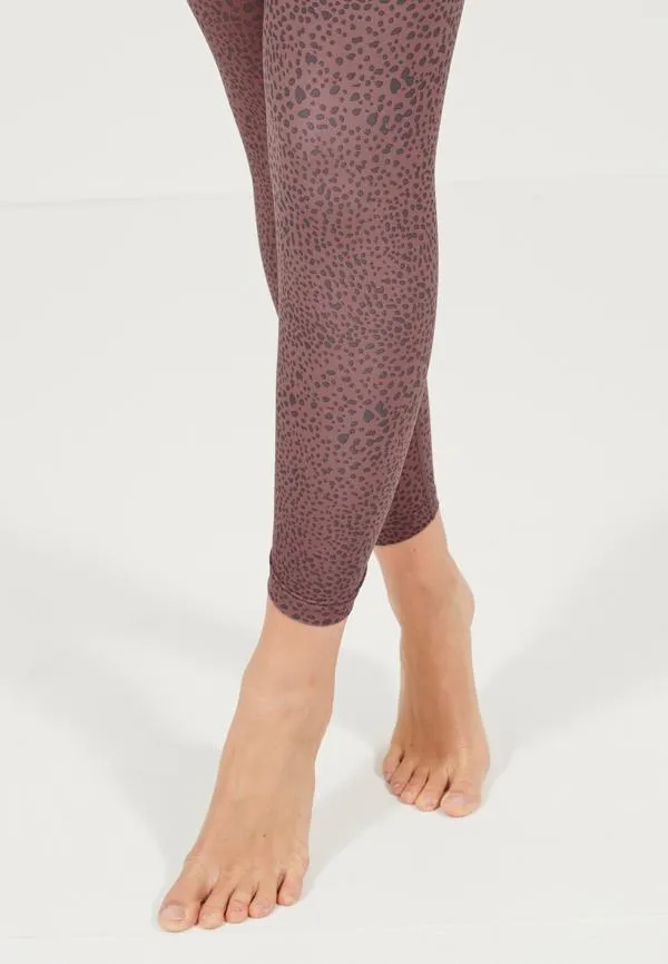 Sosandar Activewear Women Mauve and Grey Spot High Waisted Perfect Body Sculpting Activewear Leggings Mauve Grey