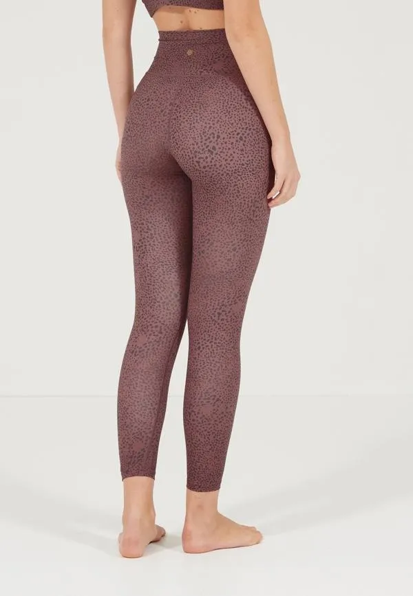 Sosandar Activewear Women Mauve and Grey Spot High Waisted Perfect Body Sculpting Activewear Leggings Mauve Grey