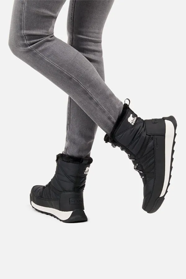 Sosandar Boots Women Sorel Black Fleece Lined Lace Up Hiker Boot Black