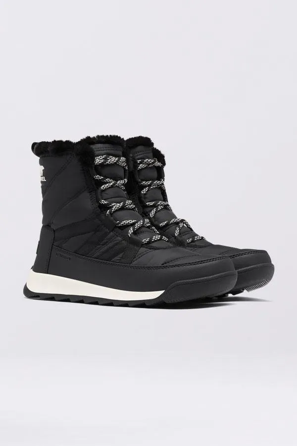 Sosandar Boots Women Sorel Black Fleece Lined Lace Up Hiker Boot Black