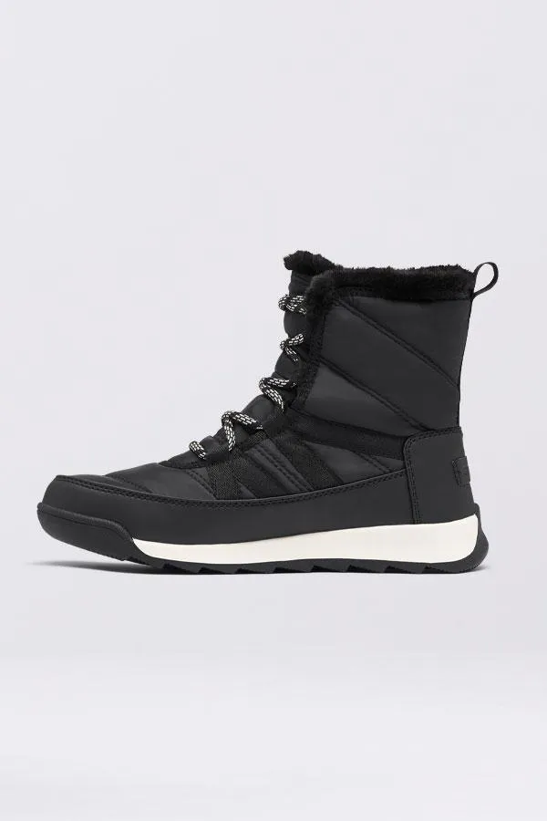 Sosandar Boots Women Sorel Black Fleece Lined Lace Up Hiker Boot Black