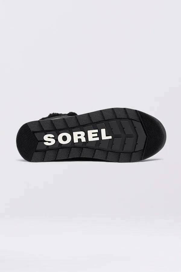 Sosandar Boots Women Sorel Black Fleece Lined Lace Up Hiker Boot Black