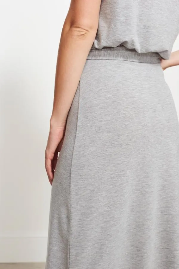 Sosandar Dresses Women Grey Super Soft Premium Jersey Midi Dress Grey