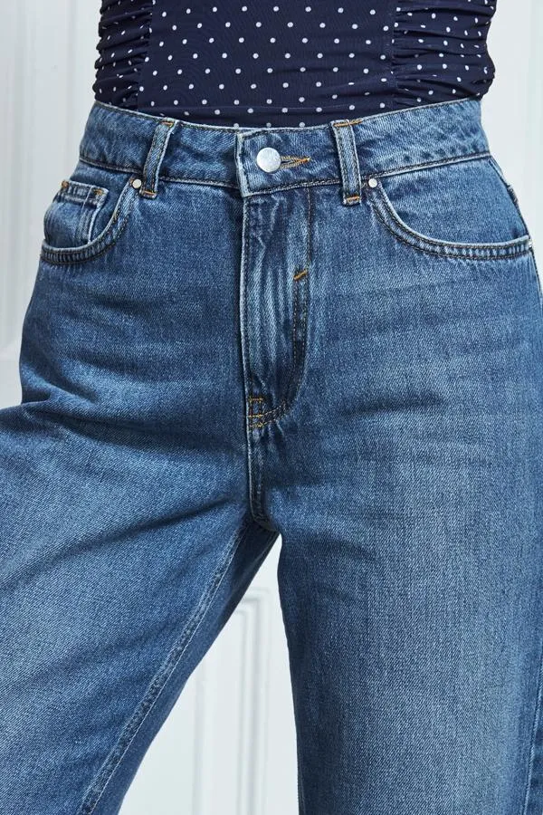 Sosandar Jeans and Jeggings Women Blue Denim Girlfriend Jeans Blue