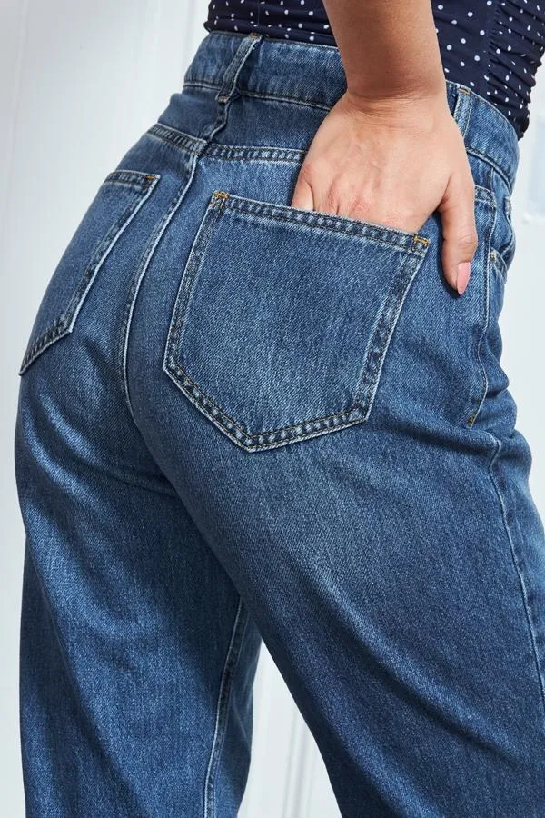 Sosandar Jeans and Jeggings Women Blue Denim Girlfriend Jeans Blue