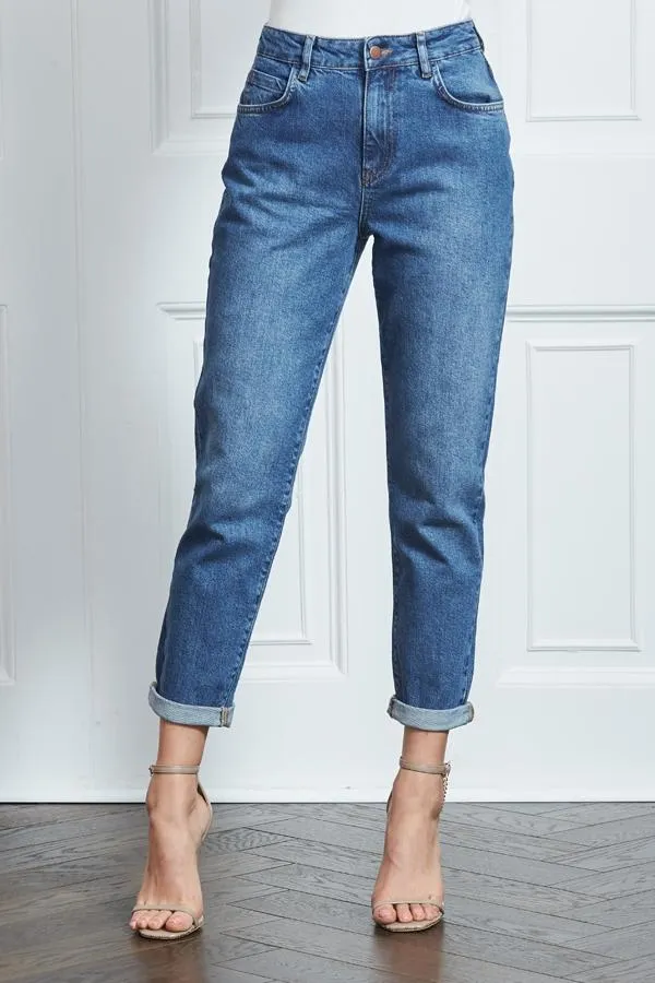Sosandar Jeans and Jeggings Women Blue Slim Leg Mom Jeans Blue