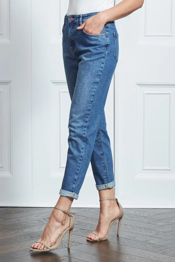 Sosandar Jeans and Jeggings Women Blue Slim Leg Mom Jeans Blue