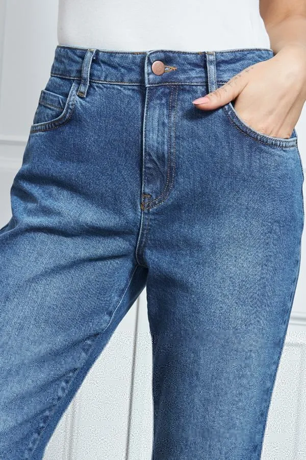 Sosandar Jeans and Jeggings Women Blue Slim Leg Mom Jeans Blue