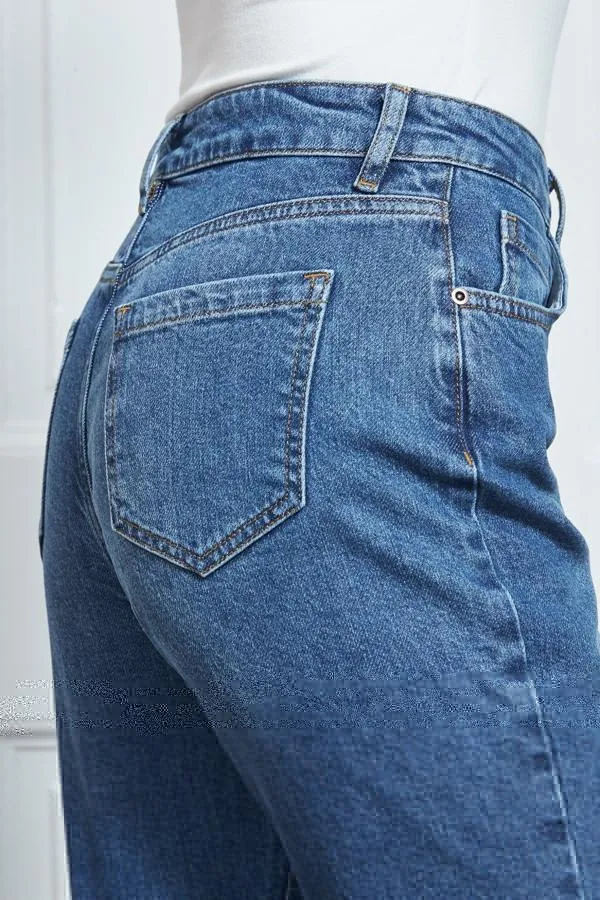 Sosandar Jeans and Jeggings Women Blue Slim Leg Mom Jeans Blue