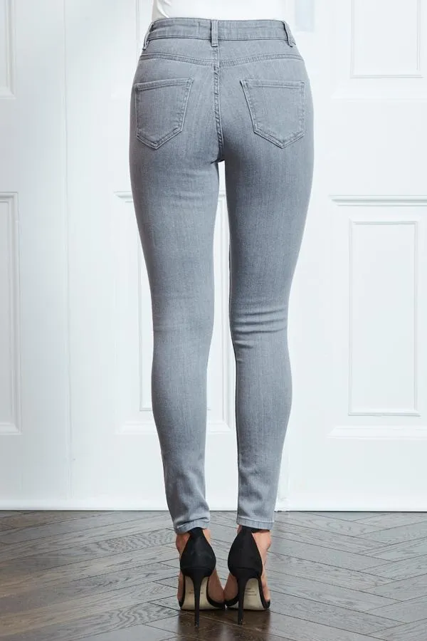 Sosandar Jeans and Jeggings Women Light Grey Perfect Skinny Jeans Light Grey