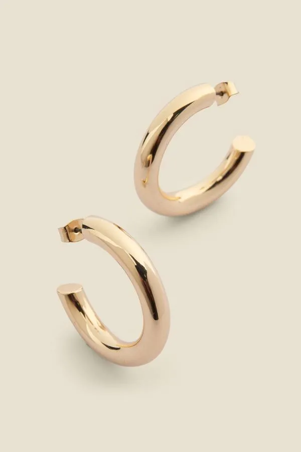 Sosandar Jewellery Women Gold Plated Chunky Hoop Earrings