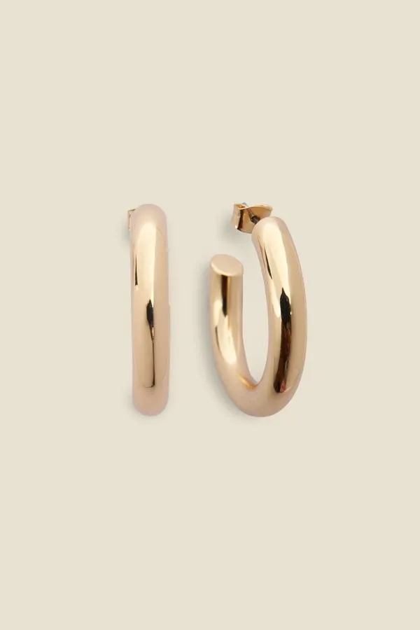 Sosandar Jewellery Women Gold Plated Chunky Hoop Earrings